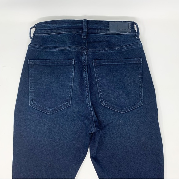 NWT $88 Express Denim Perfect High-Rise Dark Wash Perfect Curves Skinny Jeans 0L - Picture 9 of 10